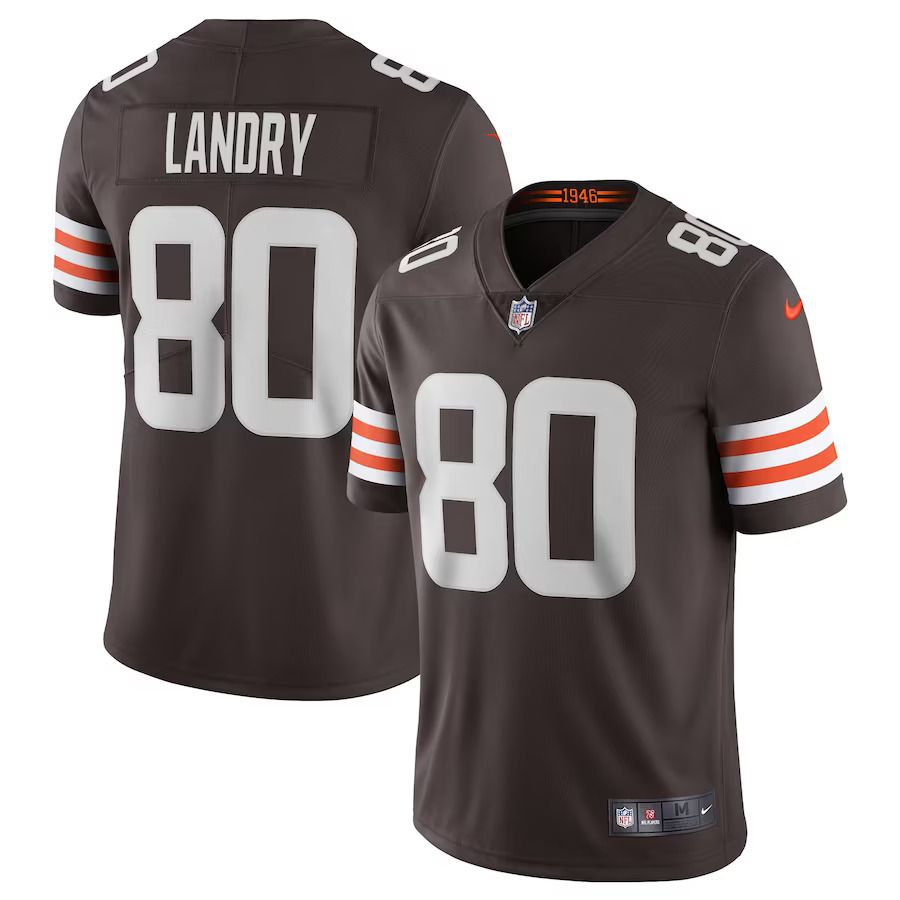 Men Cleveland Browns #80 Jarvis Landry Nike Brown Vapor Limited Player NFL Jersey